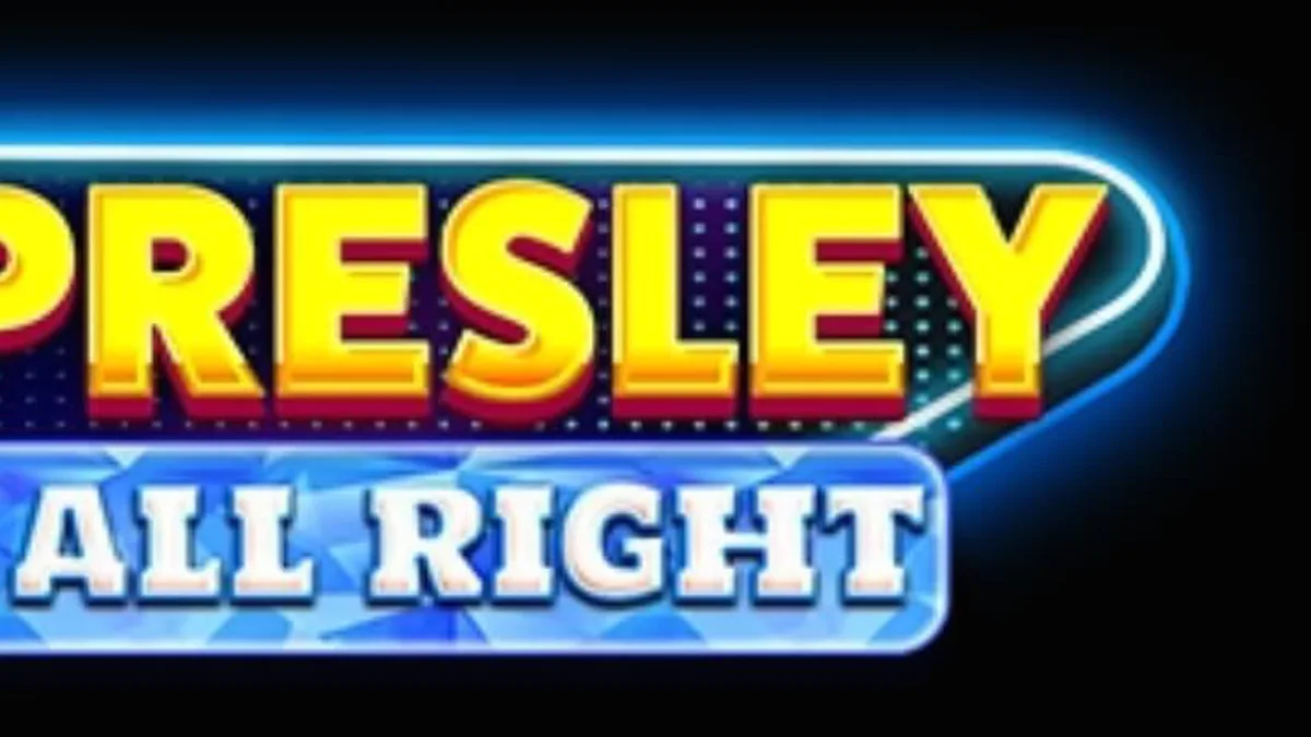 Tampilan visual slot Elvis Presley: Cash is All Right dengan nuansa neon Vegas