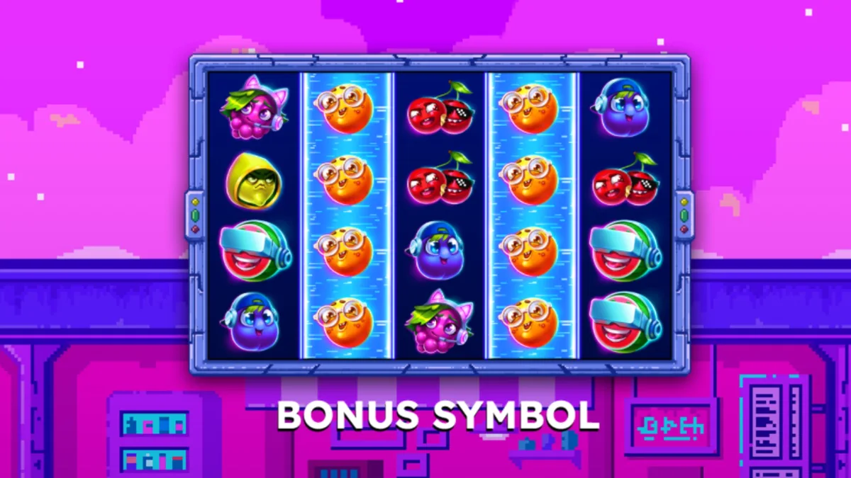 Tampilan visual retro dan penuh warna dari slot Frooty Troupe
